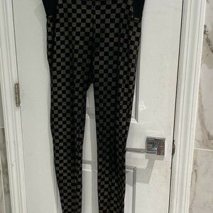 Nicki Minaj Barbz Fit Bronze & Black Check Print Leggings Junior Size Medium